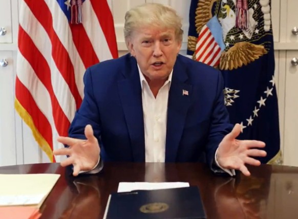 HANDOUT - Still from a Twitter video shows US President Donald Trump.  Photo: Donald J. Trump/TWITTERvia AAP/dpa - PLEASE NOTE: Editorial use only in connection with the act...