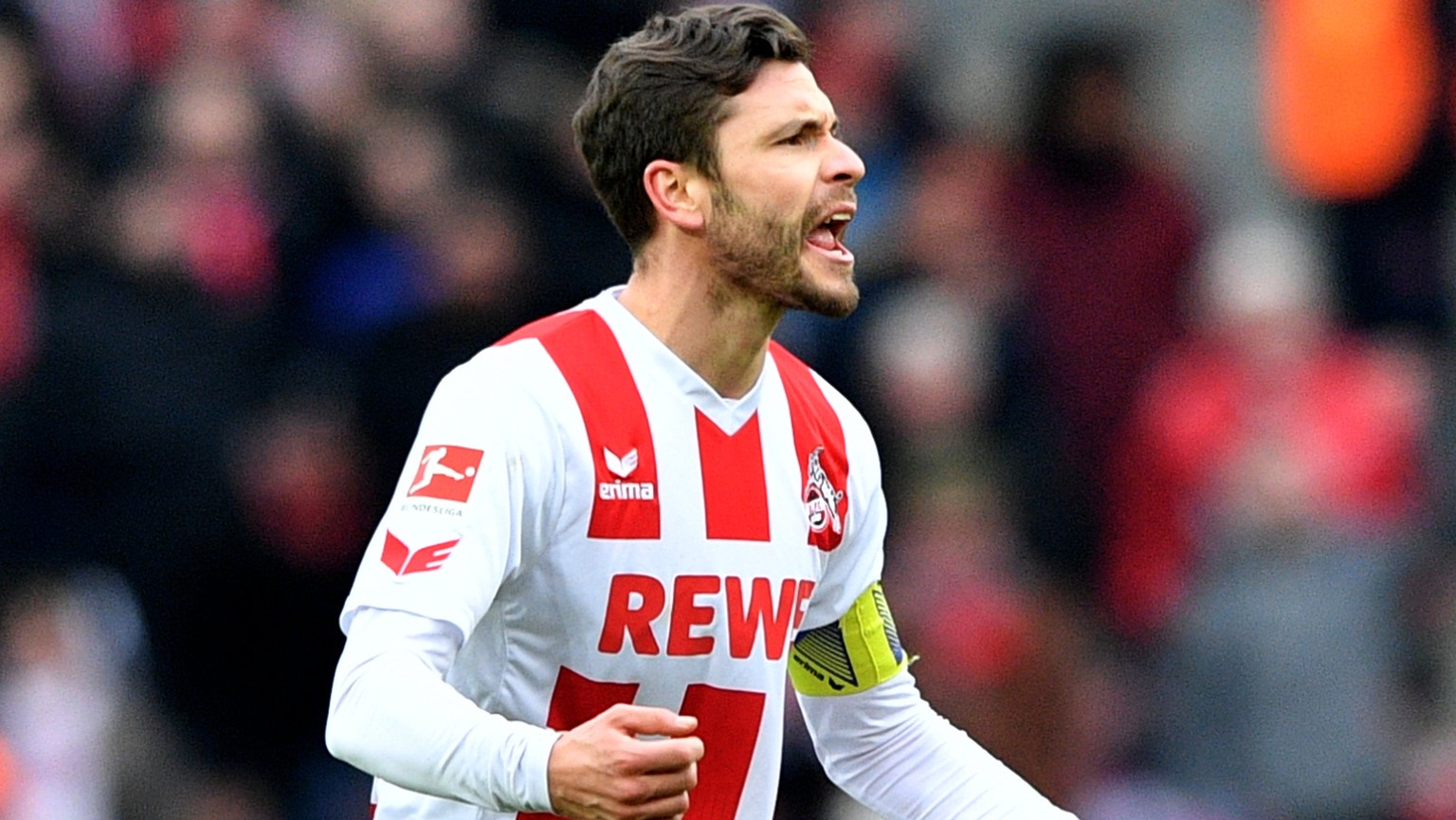 epa06612629 Cologne&#039;s Jonas Hector reacts during the German Bundesliga soccer match between FC Cologne and Bayer Leverkusen in Cologne, Germany, 18 March 2018. EPA/SASCHA STEINBACH EMBARGO CONDIT ...