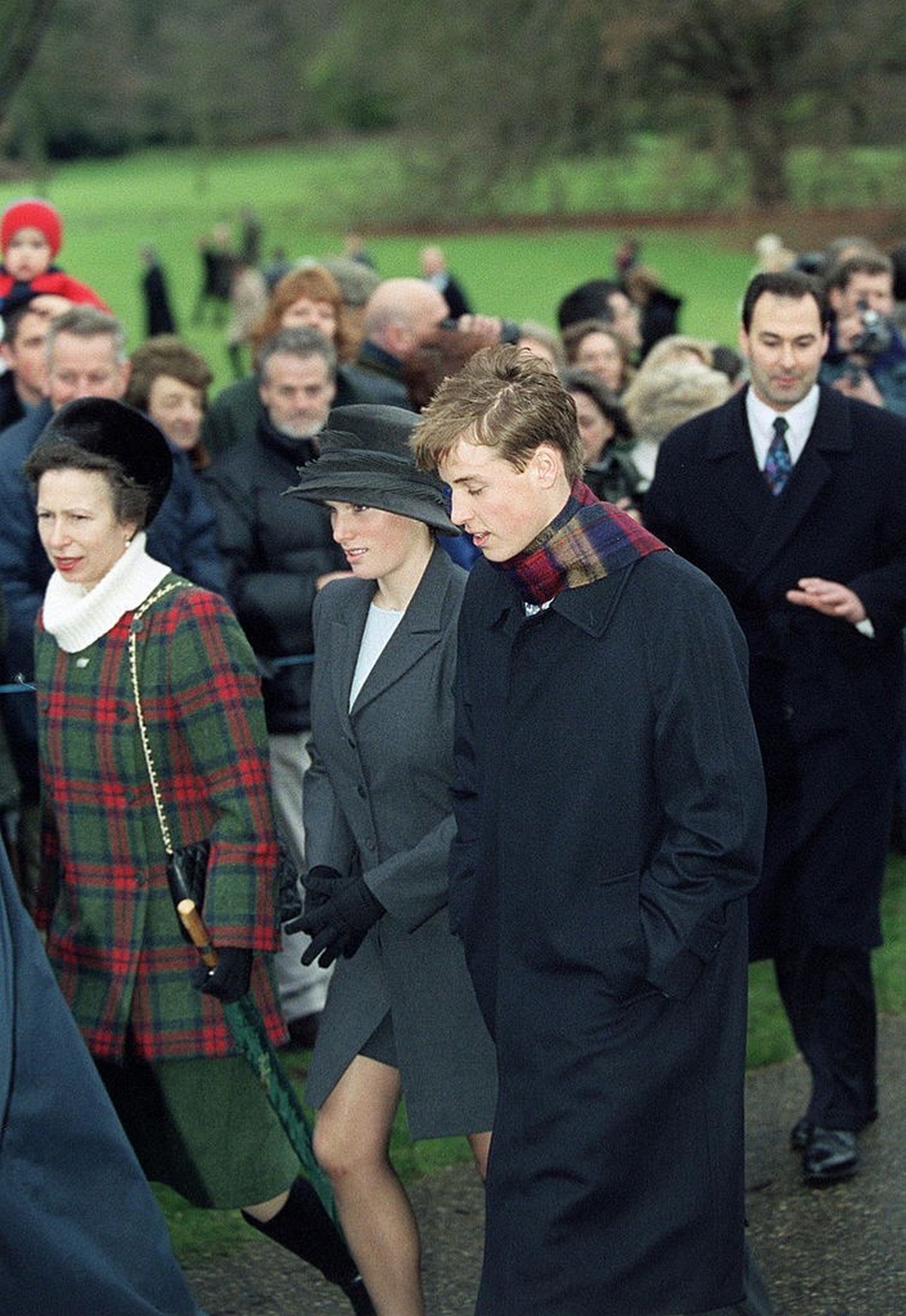 SANDRINGHAM, UNITED KINGDOM - DECEMBER 25: Royal Family Attending Christmas Day Service At Sandringham Church - Cousins Prince William And Zara Phillips Walking With Princess Anne (Photo by Tim Graham ...