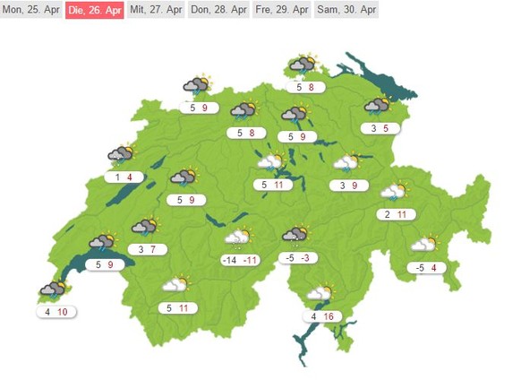 4 bis 11 Grad in der Deutschschweiz - wäh!