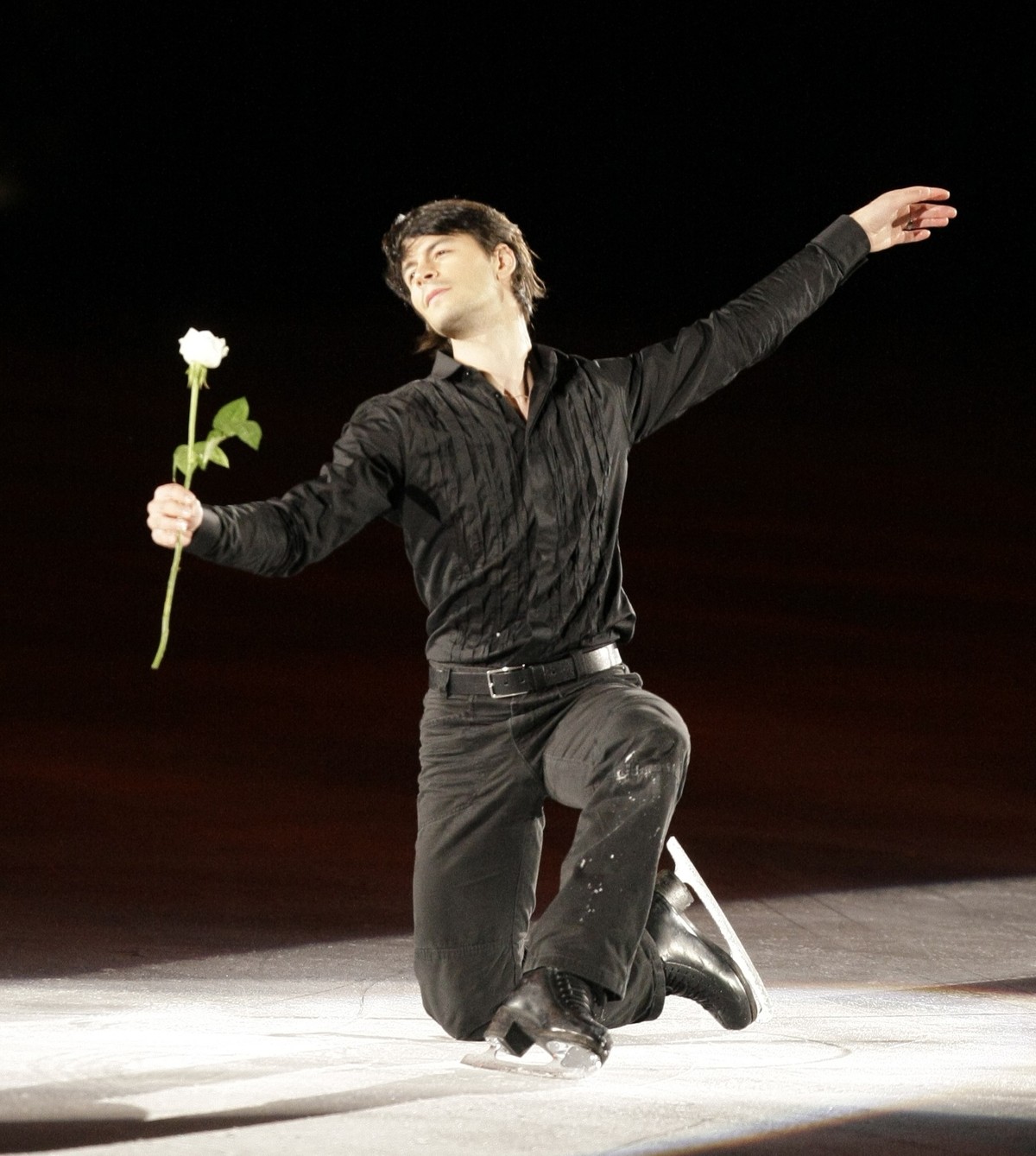 Swiss Stephane Lambiel performs during a figure skating ice show Festa on Ice 2009 in Goyang, north of Seoul, South Korea, Friday, April 24, 2009. (AP Photo/ Lee Jin-man)