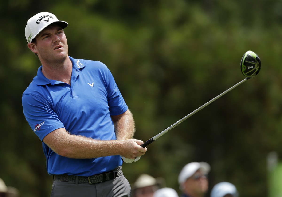 FILE -Grayson Murray watches his tee shot on the third hole during the final round of the PGA Championship golf tournament at the Quail Hollow Club Sunday, Aug. 13, 2017, in Charlotte, N.C. Two-time P ...