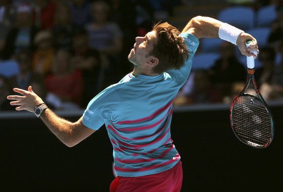 Tennis - Australian Open - Melbourne Park, Melbourne, Australia - 18/1/17 Switzerland&#039;s Stan Wawrinka serves during his Men&#039;s singles second round match against Steve Johnson of the U.S. .RE ...