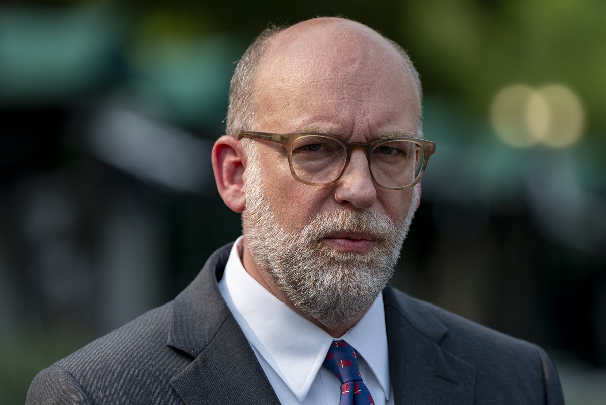 Office of Management and Budget Director Russell Vought speaks with reporters at the White House, Tuesday, June 3, 2025, in Washington. (AP Photo/Alex Brandon)
Russell Vought