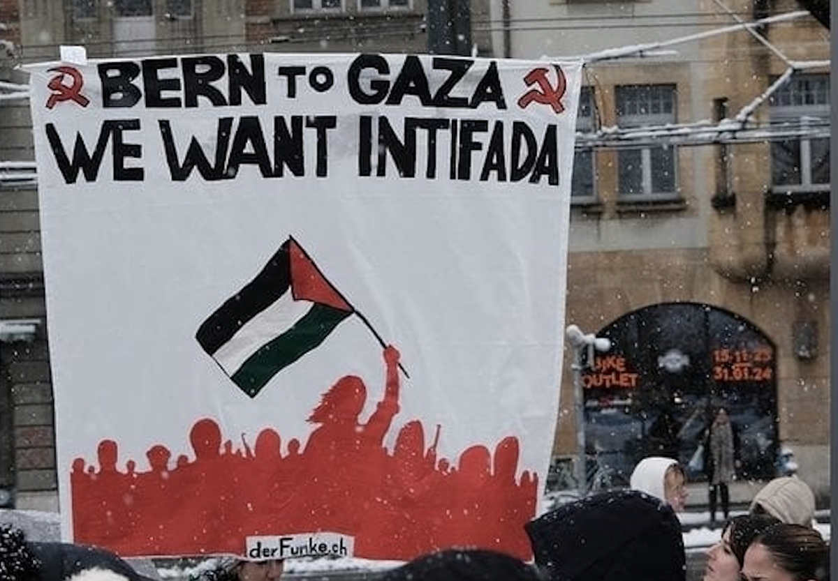 Manifestation propalestinienne de la gauche radical Der Funke, le 3 décembre 2023 à Berne.