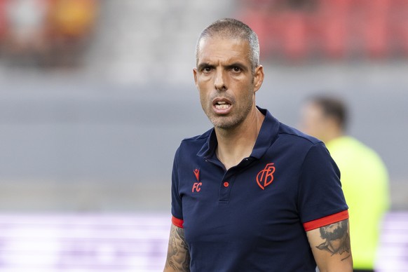 L&#039;entraineur Fabio Celestini (FCB), lors de la rencontre du championnat de football de Super League entre le FC Sion et le FC Bale ce samedi, 31 aout 2024 au stade de Tourbillon a Sion. (KEYSTONE ...