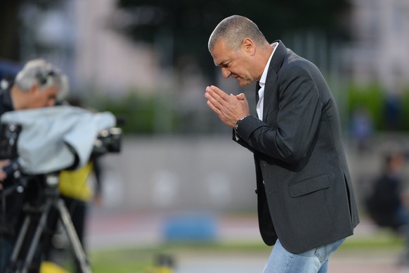 Chiasso&#039;s trainer Andrea Manzo during the Challenge League soccer match FC Chiasso against FC St. Aarau, at the Riva IV stadium in Chiasso, Thursday May 23, 2019. (KEYSTONE/Ti-Press/Samuel Golay)