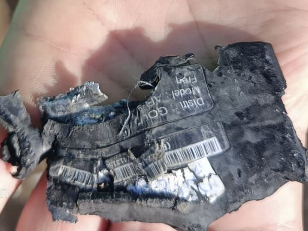 Die angeblichen Überreste eines explodierten Hisbollah-Pagers.