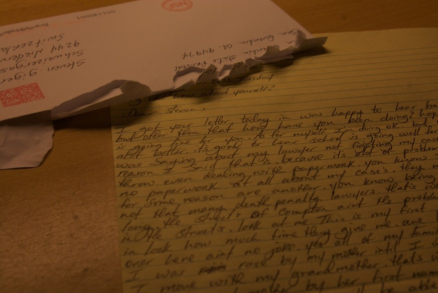 Ein Brief, den der 27-jährige Jeremy an Steven Giger geschrieben hat.