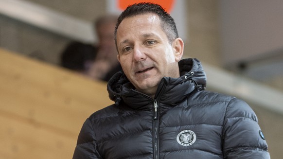 Tigers Sportchef Marco Bayer waehrend dem Meisterschaftsspiel der National League zwischen den SCL Tigers und dem EHC Biel, am Samstag 29. Februar 2020 im Ilfisstadion in Langnau. (KEYSTONE /Marcel Bi ...