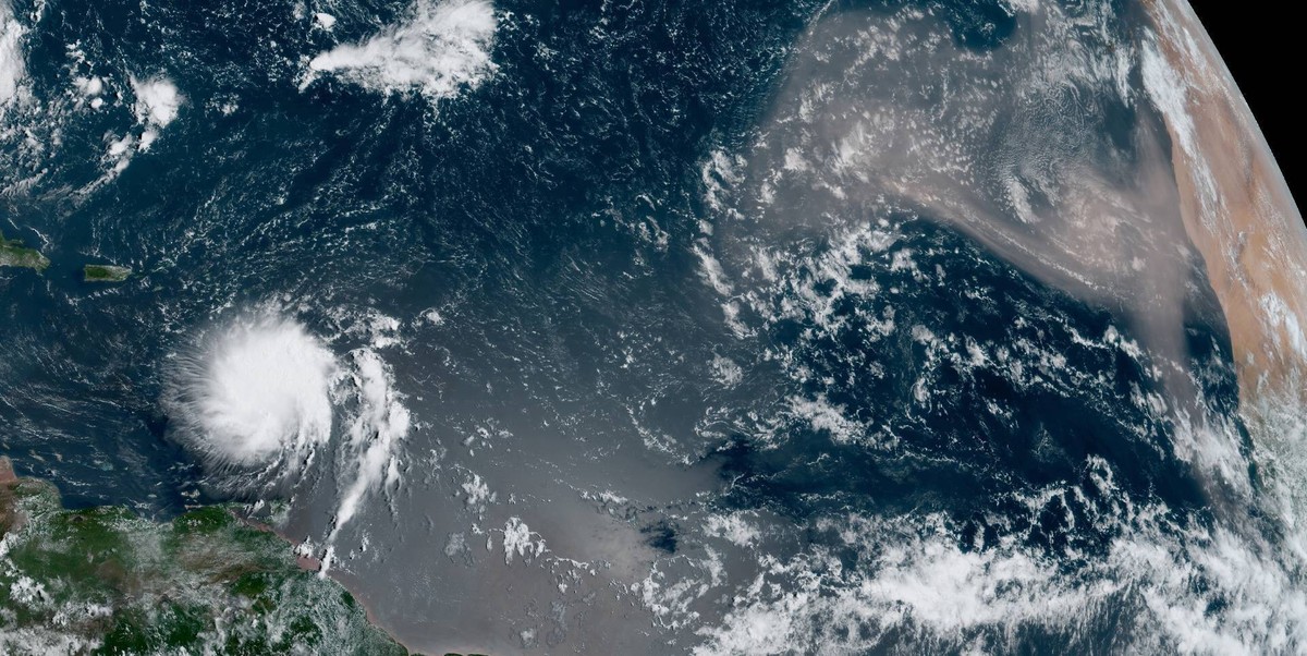 L'Océan atlantique, vu de l'espace.
