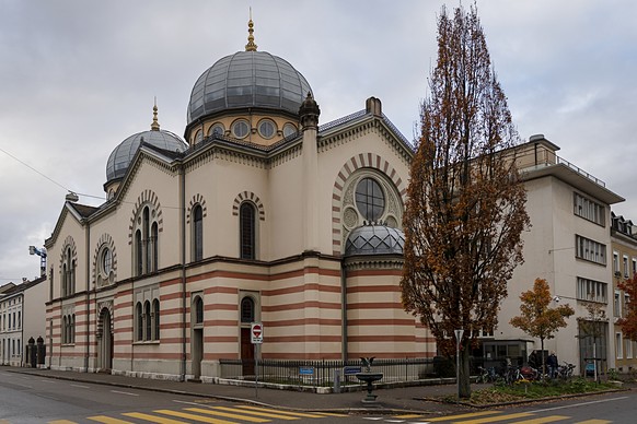 Die Basler Synagoge, die Grosse Synagoge, das Versammlungs- und Gotteshaus der Israelitischen Gemeinde Basel (IGB), fotografiert in Basel am Dienstag, 4. Dezember 2018. (KEYSTONE/Georgios Kefalas)