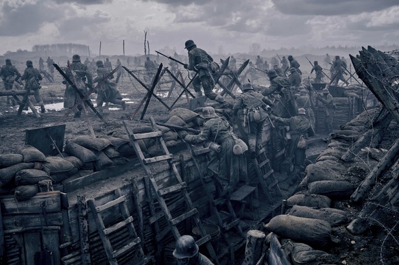 This image released by Netflix shows a scene from &quot;All Quiet on the Western Front.&quot; (Netflix via AP)
