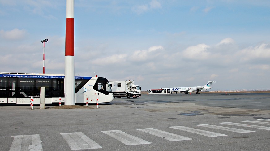 Flughafen von&nbsp;Priština.