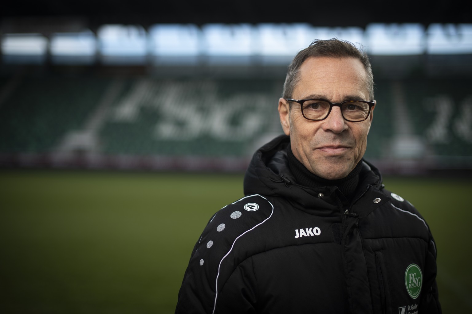 Matthias Hueppi, Praesident des FC St. Gallen, posiert fuer ein Portrait vor dem Start der Rueckrunde, am Donnerstag, 31. Januar 2019, im kybunpark in St. Gallen. (KEYSTONE/Gian Ehrenzeller)