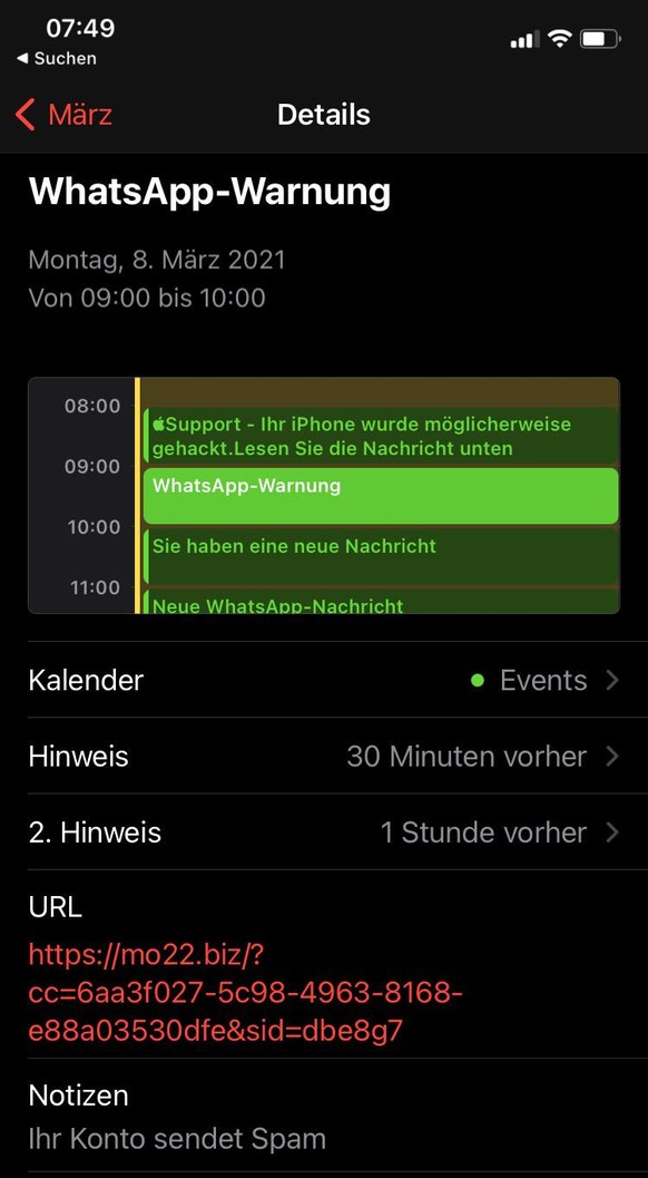 WhatsApp gehackt? Dieser Kalendereintrag verunsichert iPhone-User.