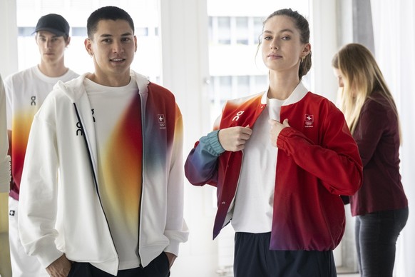 Swiss Olympic, Ochsner Sport und On praesentieren die Kollektion der Athleten anlaesslich der ?Swiss Olympic Team Collection Paris 2024?, aufgenommen am Mittwoch, 29. Mai 2024 in Zuerich. (KEYSTONE/En ...