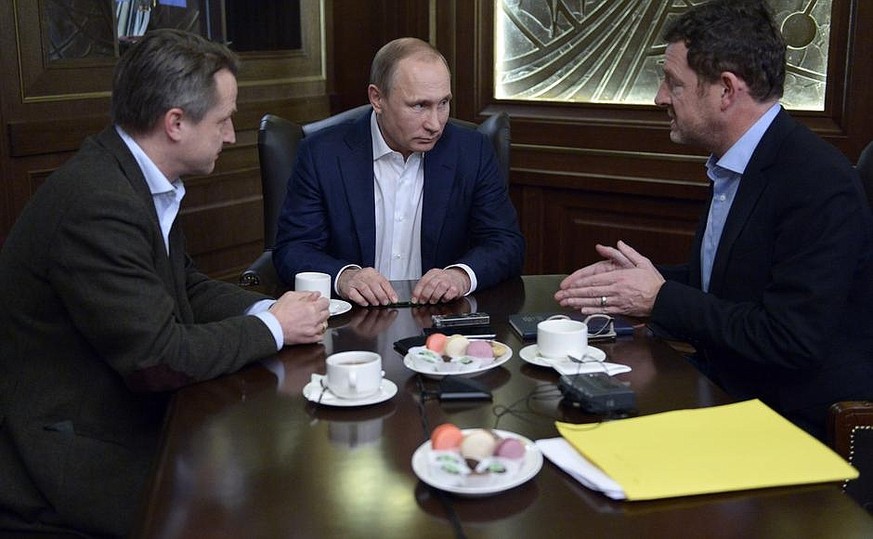 Putin im Interview mit dem&nbsp;«Bild»-Herausgeber Kai Diekmann und seinem Stellvertreter Nikolaus Blome.
