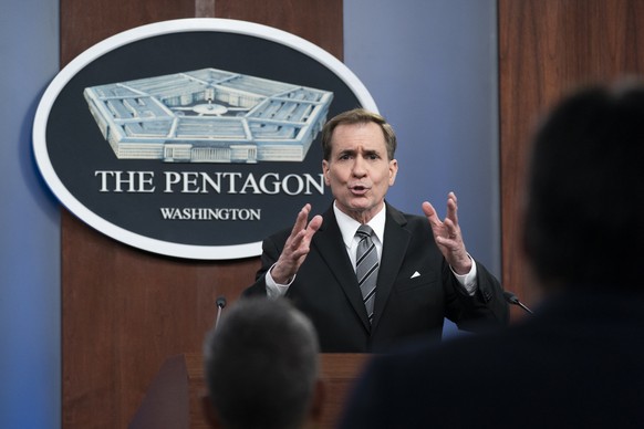 Pentagon-Sprecher John Kirby sprach am Dienstag zu den Medien.