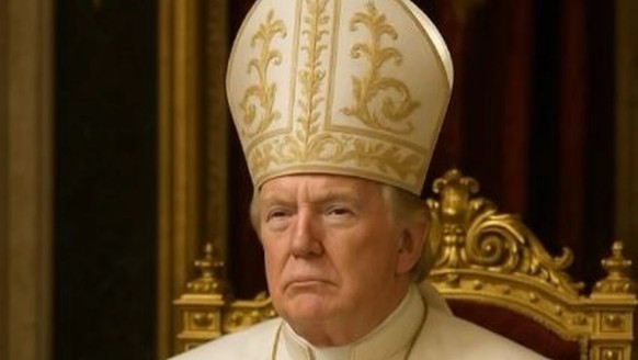donald trump postet KI bild von sich als papst