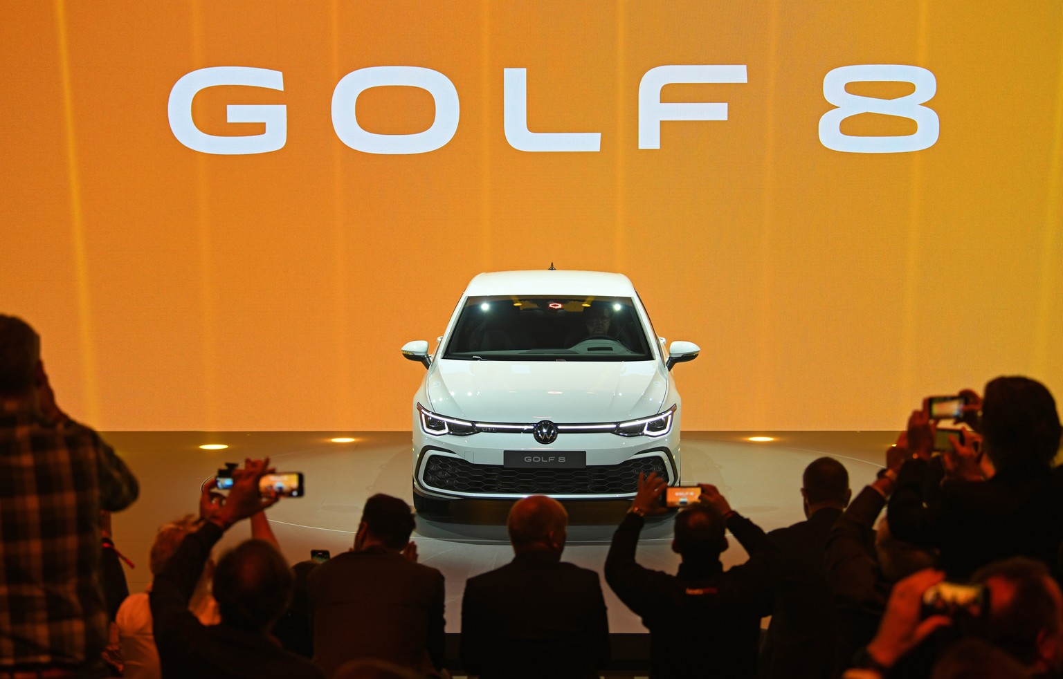 epa07946319 The new Volkswagen Golf VIII car is presented in Wolfsburg, northern Germany, 24 October 2019. Production of the Golf model started in 1974, since then more than 36 million cars were built ...