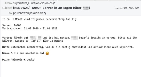 E-Mails zeigen, dass sich Sektenmitglieder an den Serverkosten für den zur OCG gehörenden Online-Sender KlaTV beteiligen.