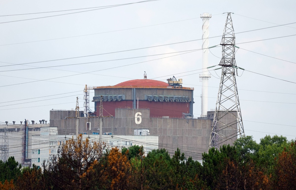 Ukraine-Konflikt, IAEA-Chef Rafael Grossi besucht AKW Saporischschja Russia Ukraine Military Operation Nuclear Plant 8458863 15.06.2023 The view shows the reactor building of the Unit No 6 of the Zapo ...