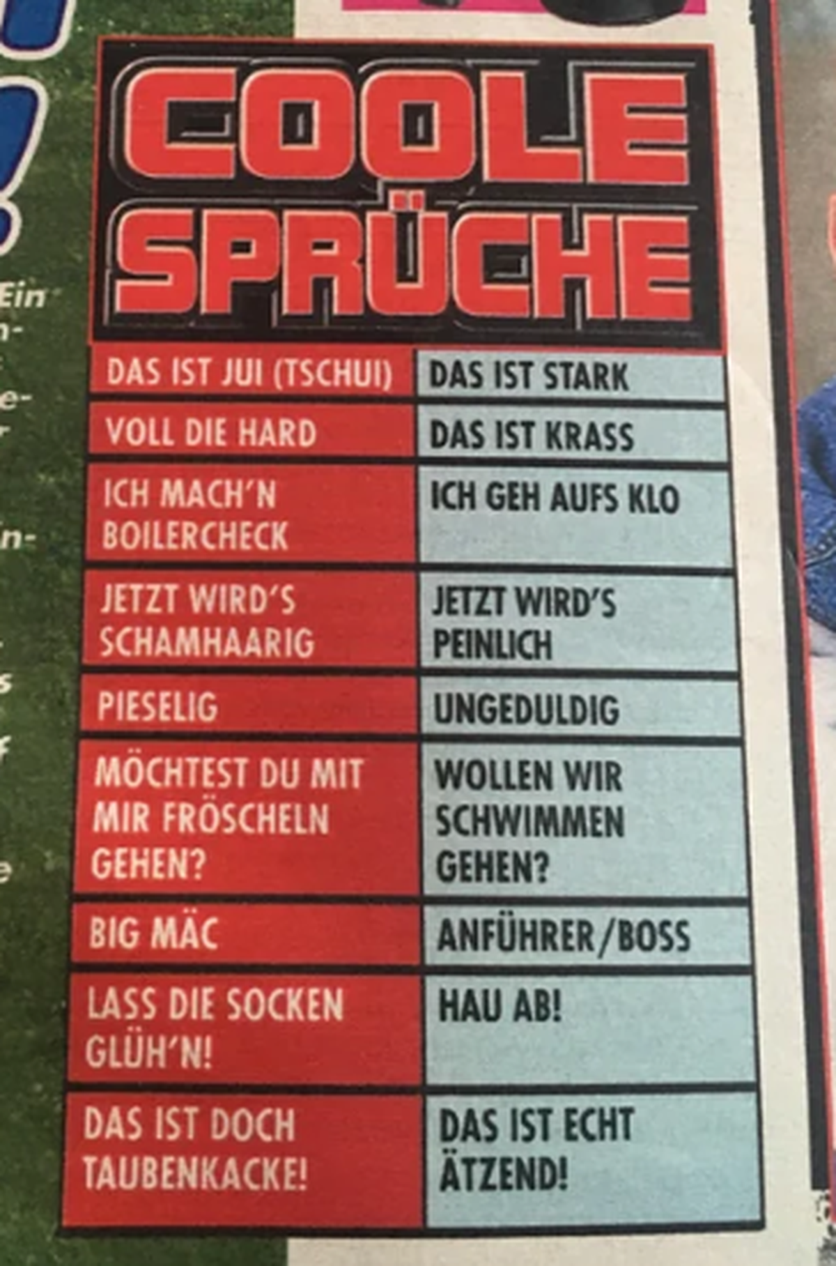 Coole Sprüche aus der Bravo