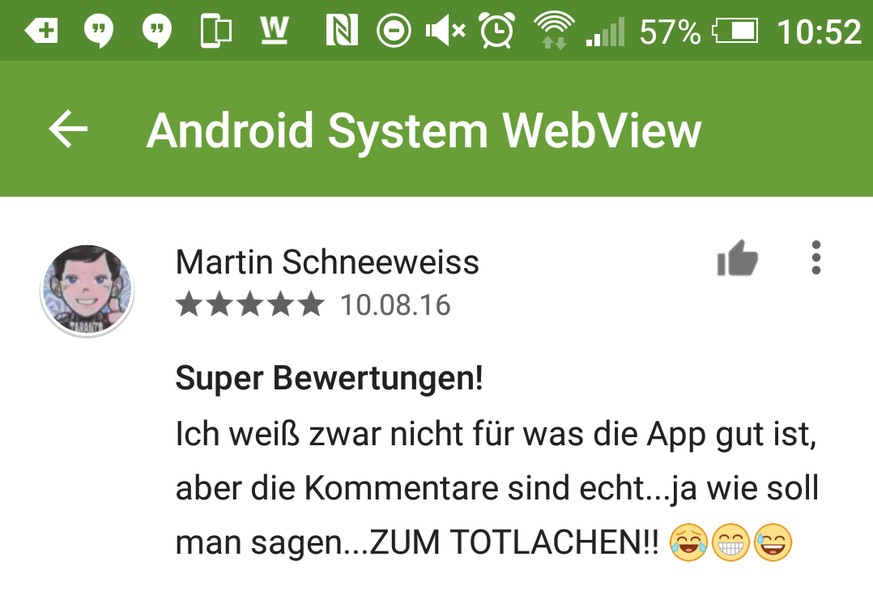 Kennst du die Google-App Web View? Nein? Egal. Die Kommentare dazu sind auf jeden Fall urkomisch.