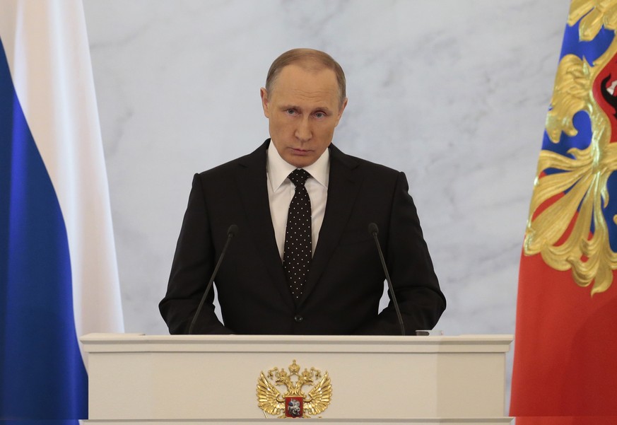 Ernste Miene: Wladimir Putin bei seiner Rede an die Nation