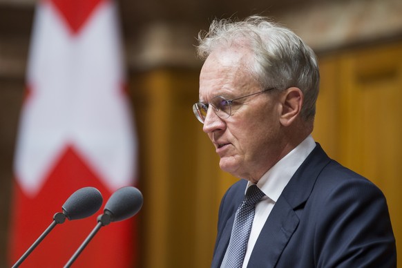 Hans-Ulrich Bigler, FDP-ZH, spricht waehrend einer Debatte im Nationalrat, waehrend der Wintersession der Eidgenoessischen Raete, am Donnerstag, 7. Dezember 2017 in Bern. (KEYSTONE/Peter Klaunzer)