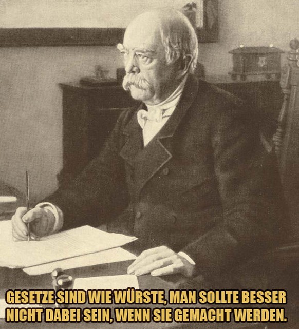 Das Bonmot geht ursprünglich auf den amerikanischen Dichter John Godfrey Saxe zurück und wird seit den 1930er Jahren mit Bismarck in Verbindung gebracht.