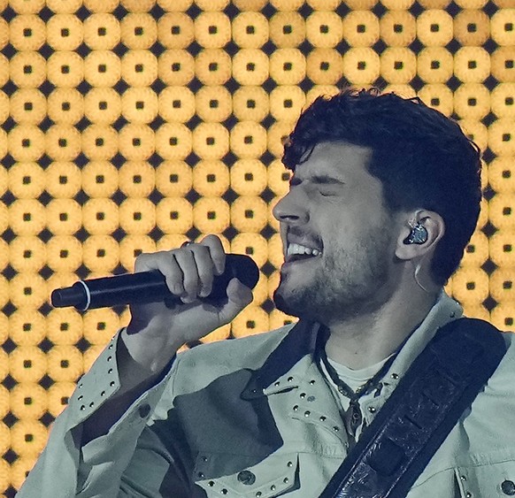 Stefan from Estonia singing &#039;Hope&#039; performs during rehearsals at the Eurovision Song Contest in Turin, Italy, Wednesday, May 11, 2022. (AP Photo/Luca Bruno)