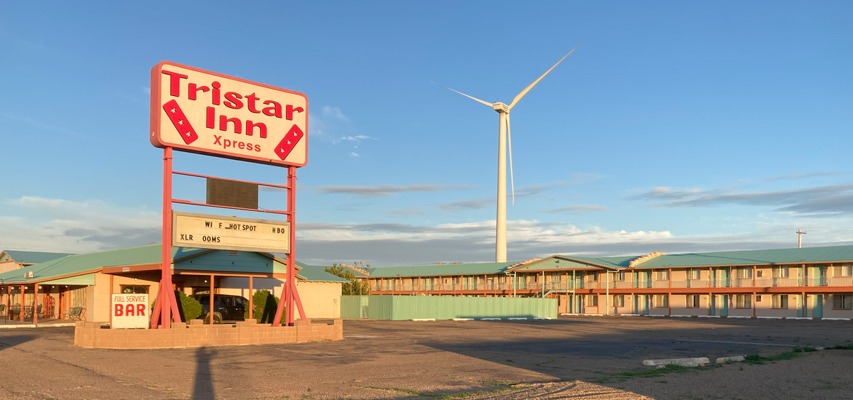 Das Tristar Inn in Tucumcari, New Mexico. Mit HBO und ooms.