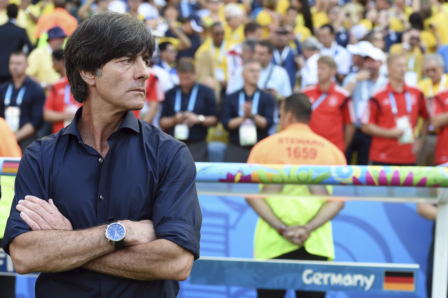 04.07.2014; Rio de Janeiro; Fussball - WM Brasilien 2014 - Frankreich - Deutschland;
Trainer Joachim Jogi Loew (GER) (Tim Groothuis/Witters/freshfocus)