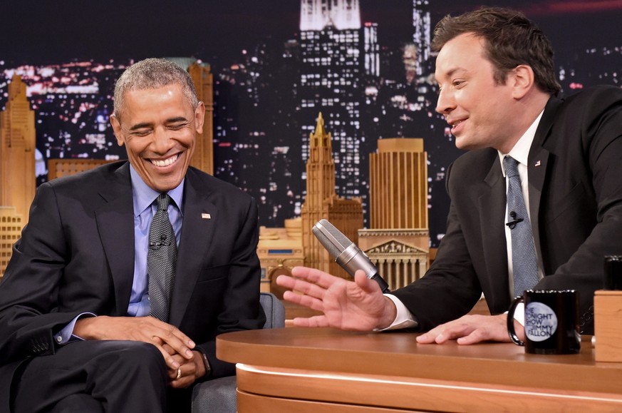 Barack Obama zu Gast bei der «The Tonight Show» von Moderator Jimmy Fallon.