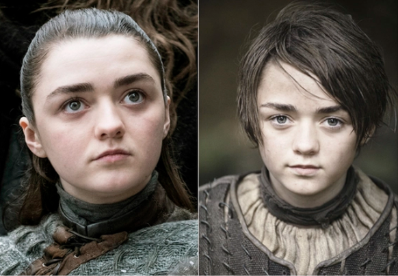 Sie werden so schnell erwachsen! So klein (rechts) haben viele von uns Arya noch im Gedächtnis.