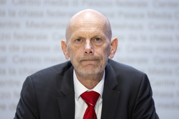 Daniel Koch, Leiter Abteilung uebertragbare Krankheiten BAG, spricht waehrend einer Medienkonferenz zur Situation des Coronavirus, am Samstag, 21. Maerz 2020 in Bern. (KEYSTONE/Peter Klaunzer)