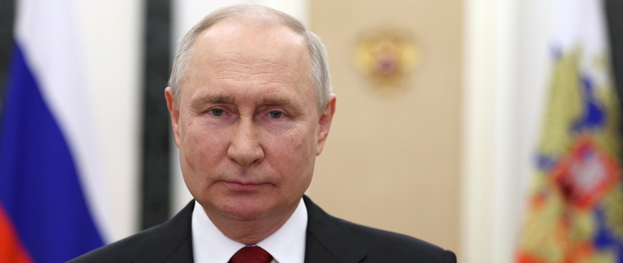 Russian President Vladimir Putin address to the nation, in Moscow, Russia, Saturday, June 24, 2023. Putin addressed the nation Saturday and vowed to defend the country and its people from an armed reb ...