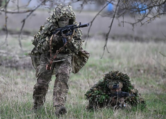 Russia Ukraine Military Operation Assault Unit 9139234 07.04.2026 Russian servicemen of the Zapad West Group of Forces take part in a combat coordination training of assault units in the Kharkiv secto ...
