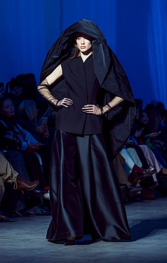 KYIV, UKRAINE - MARCH 14: A model walks the runway during the DOBROVA show during the day 3 of Ukrainian Fashion Week FW26-27 on March 14, 2026 in Kyiv, Ukraine. (Photo by Artem Gvozdkov/Global Images ...