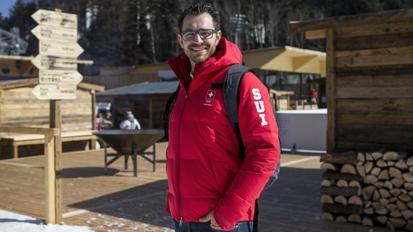 Raeto Raffainer, General Manager, poses during a media conference of the Swiss men ice hockey national team in the House of Switzerland at the XXIII Winter Olympics 2018 in Pyeongchang, South Korea, o ...