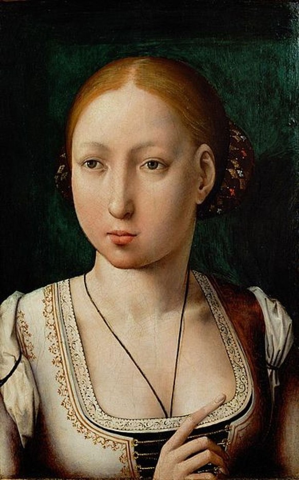 Portrait der jungen Johanna von Kastilien, gemalt von Johan von Flandern.