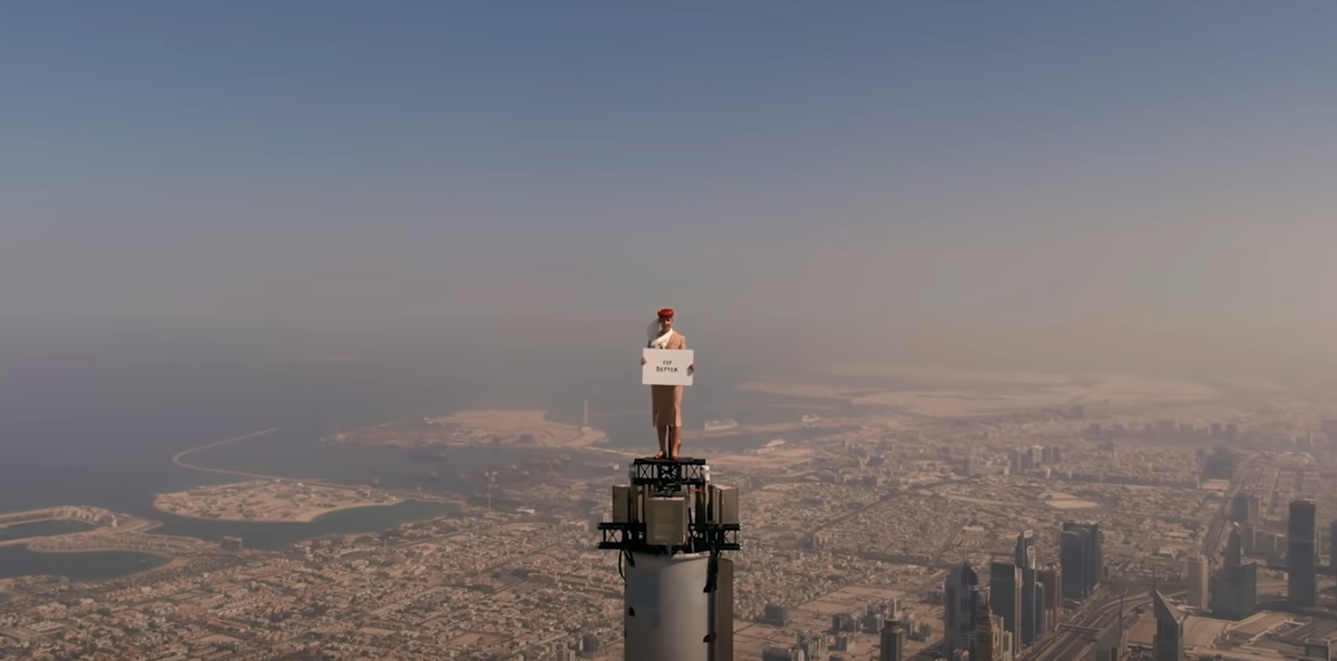 We're on top of the world, Emirates Airline