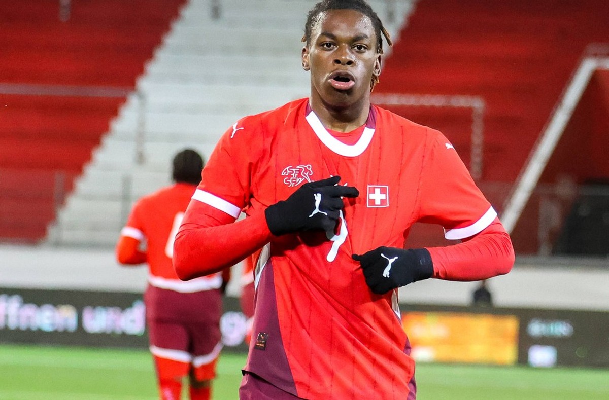 Fussball: Europa: U21, U 21 L�nderspiel 2025/2026 - UEFA EURO, EM, Europameisterschaft,Fussball U21 Qualifikation, 31.03.2026 - Schweiz U21 vs. Estland U21 - Stockhorn Arena Thun, Schweiz Winsley Bote ...