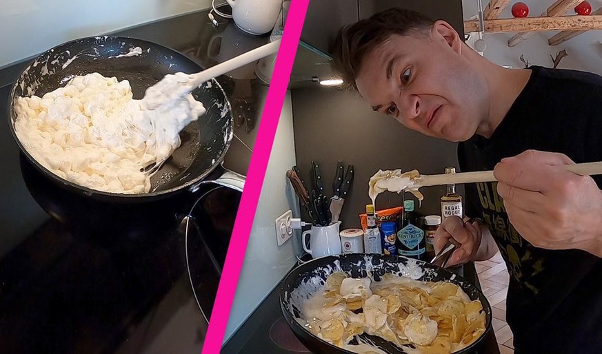 Mmh! Marshmallows mit Pommes Chips zusammen kommt mega gut ... said nobody ever