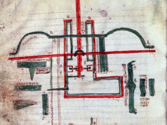 Konstruktionszeichnung einer sogenannten «Gastraphetes» aus einer Abschrift des Werks «Belopoeica» des Heron von Alexandria.
https://de.wikipedia.org/wiki/Gastraphetes#/media/Datei:Gastraphetes,_Copy_ ...