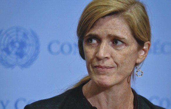 United States U.N. ambassador Samantha Power speaks before joining a meeting of the U.N. Security Council to discuss North Korea&#039;s most recent nuclear test, Friday Sept. 9, 2016, at U.N. headquar ...