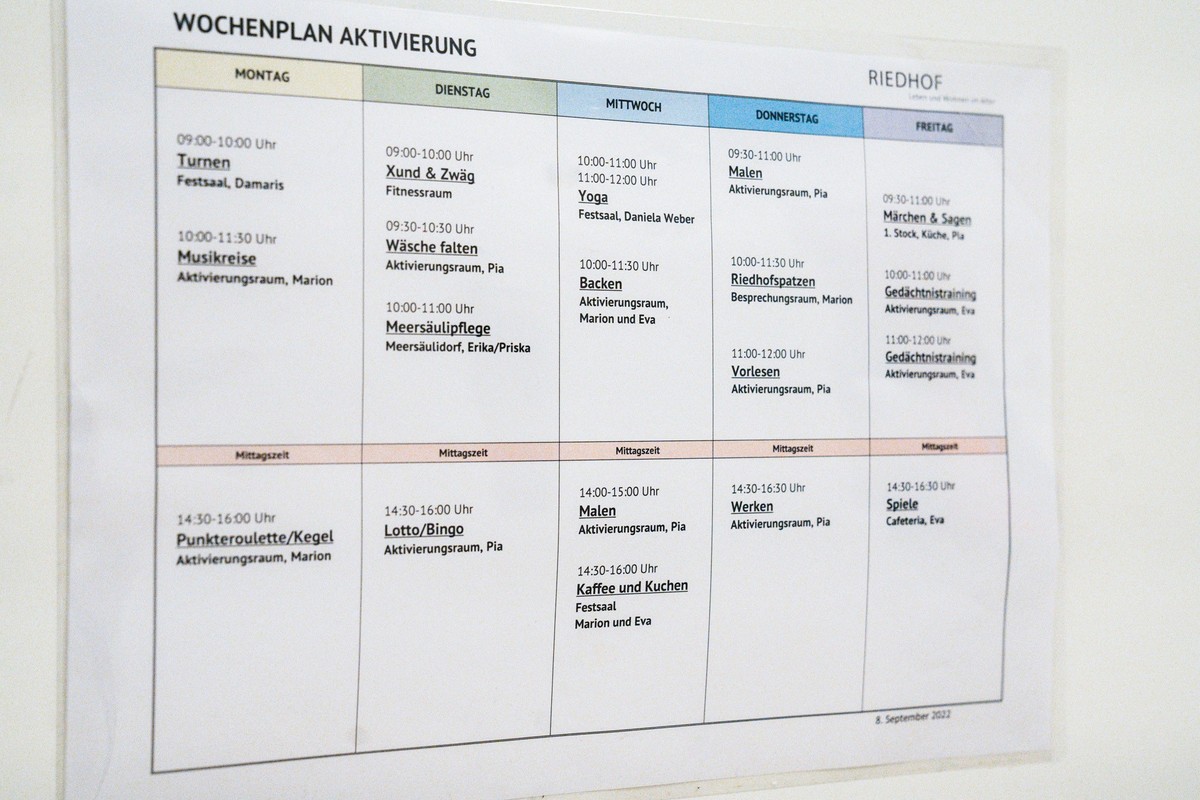 Fotostory im Altersheim und Pflegeheim Riedhof am 3. Mai 2023