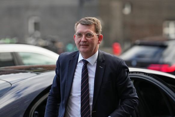 Chairman of the Liberal Party Troels Lund Poulsen arrives to take part in a party leaders debate the day after the parliamentary election at the Confederation of Danish Industry's building in Cop ...